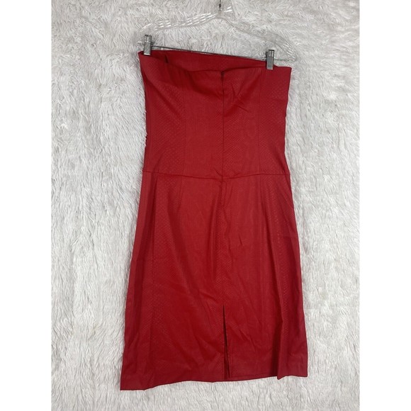 BCBG Paris Womens Red Strapless Dress Size 6 Snake Print - Picture 6 of 9